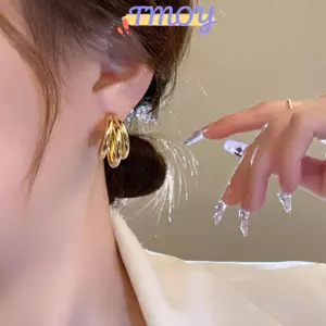 TMOY 1 Cặp Thiết Kế Tối Giản Kim Loại Phóng Đại Tai Hình Học Bông Tai Dành Cho Nữ Cô Gái Thời Trang Tính Khí Trang Sức Đảng Phụ Kiện Đơn Giản TMOY