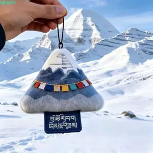 QEARY Tuyết Núi Lưu Niệm, Sunlit Snow Mountain Golden Sunrise Sang Trọng Móc Khóa, Sáng Tạo Quyến Rũ Treo Trang Trí Sang Trọng Mặt Dây Chuyền Sưu Tập Trang Trí Kỷ Niệm