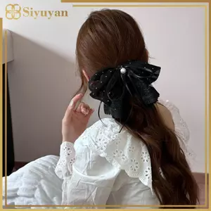 Siyuyan Thanh Lịch Kim Sa Lấp Lánh Ren Bướm Thắt Tóc Sáng Bóng Ngọt Ngào Nữ Kẹp Tóc Cho Đám Cưới Cô Dâu Nửa Lên Đuôi Ngựa Tạo Kiểu VN