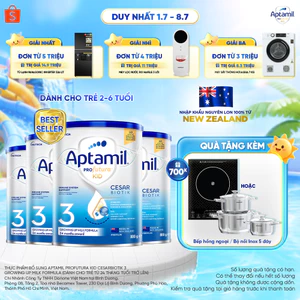 Combo 4 Sữa bột Aptamil Kid Cesarbiotik New Zealand số 3 (800g) cho bé 2-6 tuổi_LS