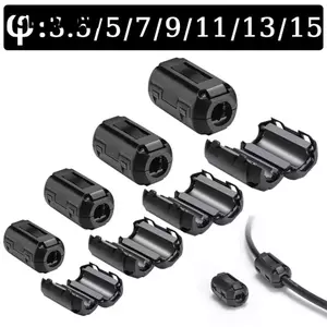 GETVOW 1 Vòng từ tính chống nhiễu, Bộ lọc khử từ Snap-on lõi Ferrite, Bộ lọc cáp kẹp EMI RFI có thể tháo rời 3,5 / 5 / 7 / 9 / 13 / 15mm