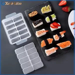 XOITU 10 Lưới Khuôn Sushi Chống Dính Hộp Bảo Quản Có Thể Tái Sử Dụng DIY Onigiri Dụng Cụ Làm Cho Gia Đình Dã Ngoại Bento Bữa Trưa VN