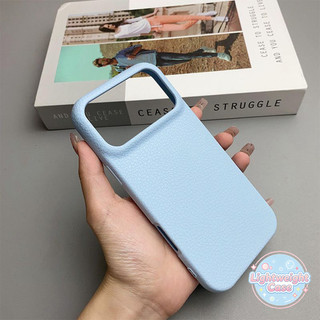 Ốp Lưng Cho IPhone 17 13 16 11 15 12 14 Pro Max Air 15 16 14 Plus Morandi Blue Luxury Skin Feel Da Kết cấu Đứng Bìa mềm