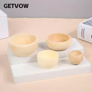 GETVOW Bát gỗ nhỏ, Bát gỗ không sơn thủ công Mini, Bát gỗ chưa hoàn thiện vẽ tay DIY Trang trí nhà cửa