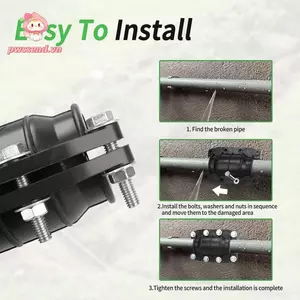 Kẹp ống nước PWSEND, Kẹp sửa chữa khẩn cấp 3 / 4 inch, Bộ sửa chữa ống sắt đa năng bền chuyên nghiệp