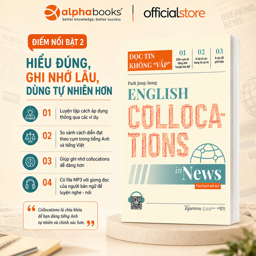 Sách - English Collocations In News - Đọc Tin Không "Vấp" (Gamma Books)