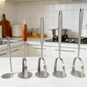 Thép không gỉ Máy ép khoai tây nghiền Dụng cụ tiện dụng Làm dày thương mại Công cụ nghiền khoai tây tím ép tỏi Máy bơm nghiền