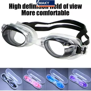 Kính bơi chống sương mù chống thấm nước MAKY UV Trẻ em Ống kính màu chuyên nghiệp Kính mắt trẻ em Kính bơi Kính mắt VN