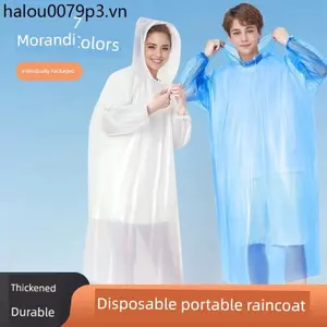 Thẻ Dùng Một Lần Áo Mưa Dài Toàn Thân Trong Suốt Dày Chống Mưa Nữ Trưởng Thành Di Động Áo Mưa Nam Chống Thấm Nước