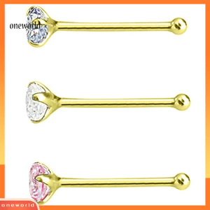 Một thế giới| 3 Cái / bộ Nữ Cubic Zirconia Thép Không Gỉ Mũi Studs Body Piercing Trang Sức