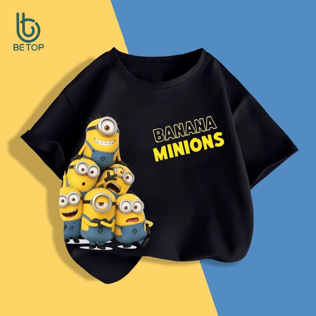 Áo Phông Minions Cute Cho Bé BETOP, Áo Thun Chất Cotton Cao Cấp, Kiểu Dáng Basic Dễ Mặc, Thoáng Mát Cho Bé Trai Bé Gái