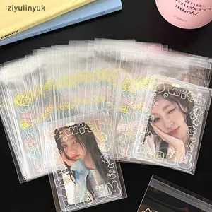 Ziyulinyuk 50 Cái Trong Suốt Dễ Thương Graffiti Mèo Con Túi Opp Tự Dính Kpop Thần Tượng Thẻ Ảnh Túi Bảo Vệ Thẻ Photocard Tay Áo VN