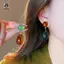 Bông tai Dangle hình học cổ điển nhẹ bằng nhựa hình giọt nước tròn Trang sức thời trang để đi chơi hàng ngày mới
