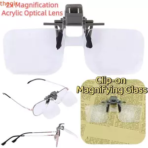 Kính lúp gắn trên đầu THEGIRL8B, Kính lúp kẹp phóng đại HD 2X, Kẹp ống kính quang học Acrylic đa chức năng có thể tháo rời trên kính mắt Trang sức Loupe Đánh giá cổ