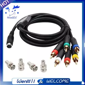 Cáp 1.8M RGB / RGBS Đầu nối MINI DIN-9Pin Bảng điều khiển Video cho Drive 2 Máy chơi Game MD2 với Bộ chuyển đổi BNC Phụ kiện thay thế