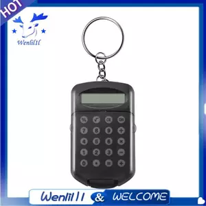 Vỏ nhựa màu xám Máy tính Mini điện tử 8 chữ số có móc khóa