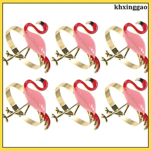 Khăn ăn nhiệt đới Trang trí khăn ăn Đồ dùng dự tiệc Hawaii Flamingos 6 chiếc khxinggao