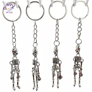 HFTOY Đầu Lâu Móc Khóa Punk Đa Nối Xương Móc Khóa Xe Quyến Rũ Gothic Kinh Dị Mặt Dây Chuyền Halloween Đầu Ma Trang Sức Cặp Đôi Quà Tặng ~