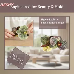 HFSHY Phalaenopsis Hoa Vuốt Tóc Kẹp Hợp Thời Trang Họa Tiết Mờ Đi Biển Kỳ Nghỉ Kẹp Tóc Cho Nữ Dự Tiệc Hẹn Hò Quà Tặng VN
