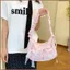 SQ11 Túi đeo dưới cánh tay thông thường kẻ sọc đơn giản Hello Kitty canvas nhẹ đi lại túi nách