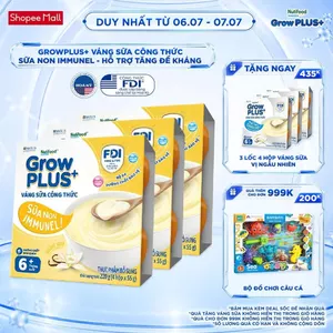Combo 3 lốc GrowPLUS+ Váng sữa công thức Sữa non Immunel Hỗ trợ tăng đề kháng (55g x 12 hộp)