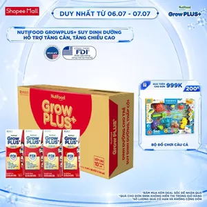 Thùng SBPS Nutifood GrowPLUS+ Đỏ (Suy Dinh Dưỡng) - Tăng Cân, Tăng Chiều Cao (48 Hộp x 180ml) (Bao bì tùy lô hàng)