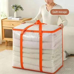 Túi đựng đồ giường trên cùng có thân xe trong suốt để đóng gói và sử dụng tủ quần áo