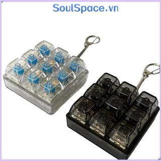 SOULSPACE Fidget Móc Khóa, 3 / 4 / 9 Phím Bàn Phím Ngón Tay Giảm Căng Thẳng, Tiện Ích Thư Giãn Vượt Qua Thời Gian Keycap Pinch Đồ Chơi Người Lớn