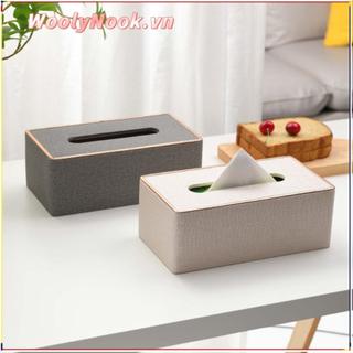 WOOLYNOOK 1 Hộp đựng khăn giấy, Hộp đựng khăn giấy bằng da PU bằng vải, Hộp đựng khăn giấy hình chữ nhật dung tích lớn Phòng tắm