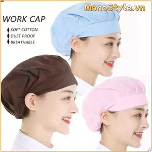 MONOSTYLE Mũ làm việc chống bụi, Băng đô làm việc đi kèm Mũ quấn tóc, Phụ nữ Người đàn ông Dịch vụ thực phẩm Cotton Trang phục làm việc Khách sạn