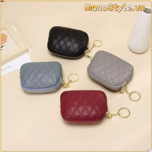 Ví đựng tiền xu Mini MONOSTYLE, Ví dây kéo di động bằng da PU, Chìa khóa ô tô thông thường đa năng