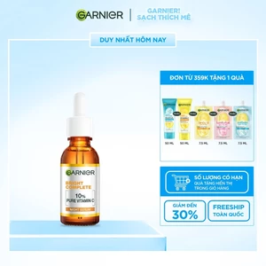 Dưỡng chất ban đêm dưỡng sáng & phục hồi Garnier 10% Vitamin C Nguyên Chất Bright Complete Overnight Serum 30ml