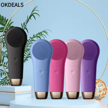 Máy làm sạch mặt điện OKDEALS​​, Rung​​ Nén Lạnh ​​Máy rửa mặt rung​​, Điều Hỗ trợ giảm mụn nén nóng​​ Làm sạch da mặt​​ ​​Máy sạch lỗ chân lông​​ Dụng cụ làm đẹp​​