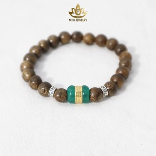 Vòng Tay Trầm Hương Tròn Đơn Tốc Việt Size 6/7/8/10/12mm - Mix Charm Đá Màu Lu Thống | Mộc Trầm Hương MTH