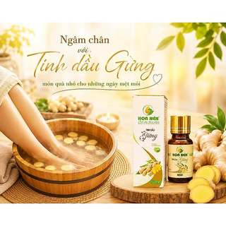 Tinh dầu Gừng nguyên chất - Hoa Nén - Hương nồng ấm, nhiều ứng dụng tốt, ngâm chân - 5ml