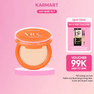 Phấn Phủ Sáng Da Mờ Thâm Cathy Doll, Kiềm Dầu Cho Lớp Nền Ráo Mịn Vit C Ampoule Powder Pact Spf50 Pa+++ 12g