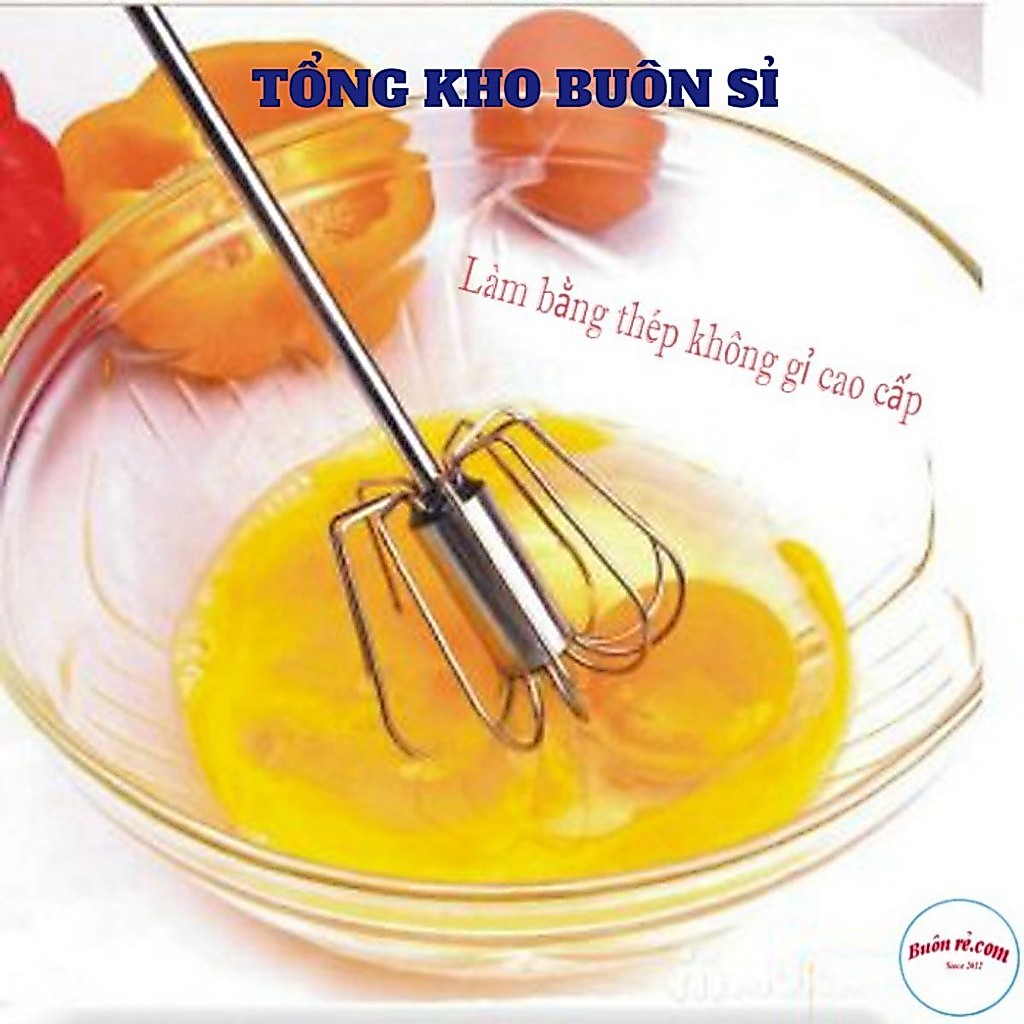 Dụng Cụ Cây Đánh Trứng Inox Có Trục Xoay Tự Động Nhỏ Gọn Tiện Dụng