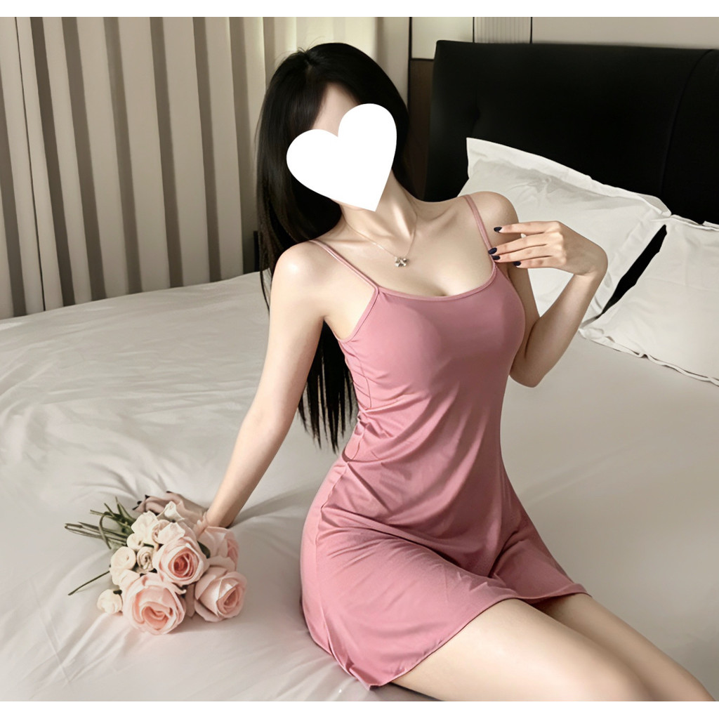 Mềm Mại Thoải Mái Modal Cotton Sling Váy Ngủ Nữ Có Miếng Lót Ngực Bộ