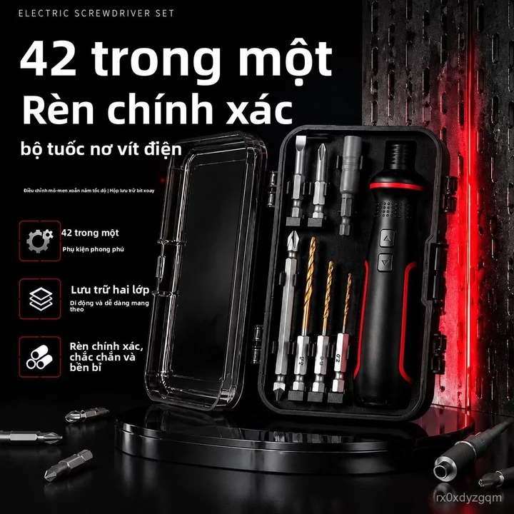 Bộ tua vít điện cầm tay sạc pin mini đa năng tiện dụng sửa chữa đồ gia dụng trong gia đình