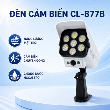 Đèn Cảm Biến Chuyển Động Năng Lượng Mặt Trời Hình Camera 77 Đèn LED