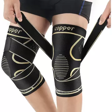 Nẹp đầu gối bằng đồng có dây đeo giảm đau đầu gối cho nữ và nam giới (2 gói), tay nén đầu gối cho viêm khớp, ACL, rách màng, khớp, hỗ trợ đầu gối để làm việc, chạy bộ, cử tạ