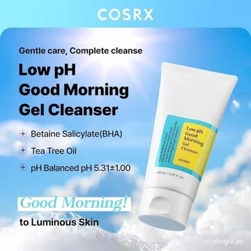 Sữa rửa mặt dạng Gel chào buổi sáng COSRX pH thấp, 5,07 fl oz, Sữa rửa mặt BHA, Sữa rửa mặt nhẹ hàng ngày dành cho người nhạy cảm, Cân bằng PH, Chăm sóc Hàn Quốc, Sữa rửa mặt Hàn Quốc
