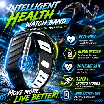 Vòng đeo tay thể dục thông minh ECG HRV 24H Nhịp tim SpO2 Màn hình 120 + Chế độ thể thao Thời gian chờ lâu Dây đeo cổ tay theo dõi sức khỏe dành cho người lớn