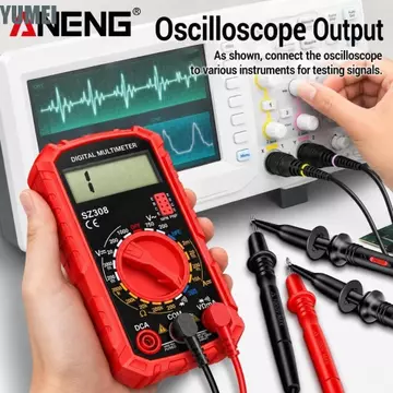 Đồng hồ vạn năng kỹ thuật số YUMEI, 1999 Đếm Đồng hồ vạn năng phạm vi tự động sóng vuông, Bộ rung phạm vi tự động HFE Kiểm tra Đồng hồ vạn năng AC DC