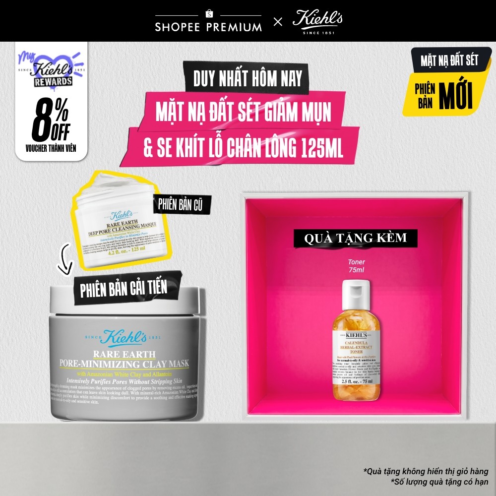 Mặt nạ đất sét Kiehl's Rare Earth Deep Pore Cleansing Masque 125ml