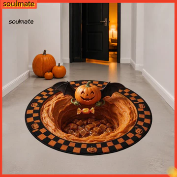 Linh hồn| Thảm trải sàn Halloween Quà tặng làm ấm ngôi nhà Vòng 3d Thảm Halloween Ảo ảnh quang học Thảm trải sàn chống trượt Thảm trải sàn 24x32 cho phòng ngủ Phòng chơi – Hoàn hảo cho khu vực Đông Na