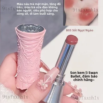 Son môi Son môi dạng thỏi Thiên Nga Ballet, son bóng dạng thỏi, hiệu ứng gương, dưỡng ẩm, không lem, tạo lớp màng, hiệu