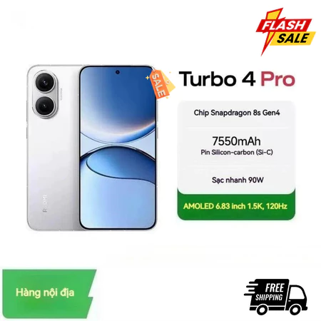 [Máy Cũ/7] Điện Thoại Turbo 4 Pro 16/256 Snap 8s Gen 4, Pin 7550mAh