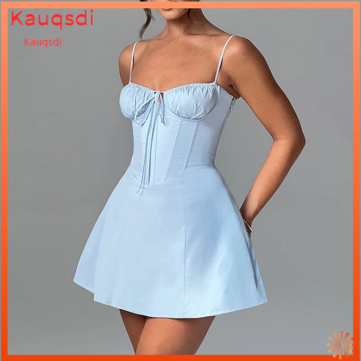 KAU Đầm Ren Nữ Cocktail Đầm Dự Tiệc Nữ Gợi Cảm Lưng Sling Đầm Phối Màu Trơn Cocktail Đầm Dự Tiệc Trên Đầu Gối Dài Đầm Mùa Hè Thanh Lịch Cho Nữ