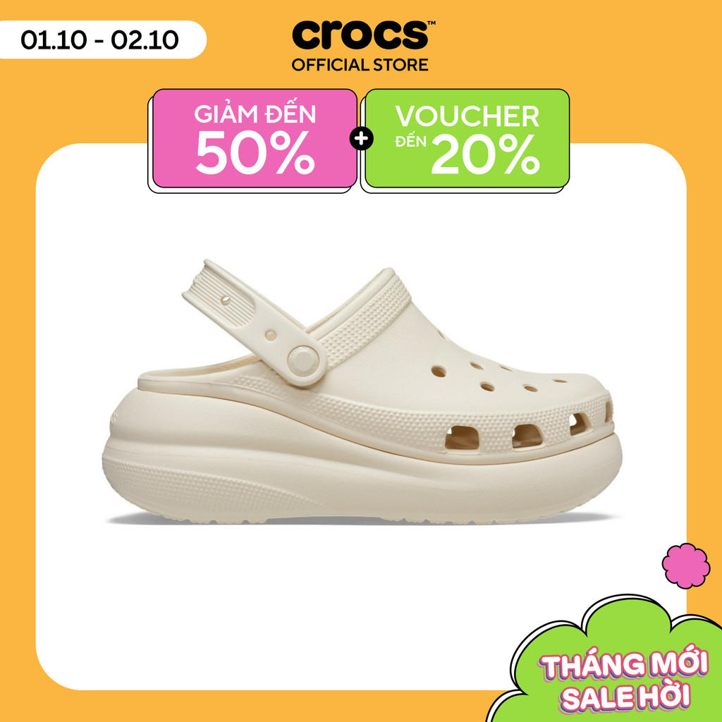 Giày Clog Unisex Crocs Crush Classic - Bone - 207521-2Y2